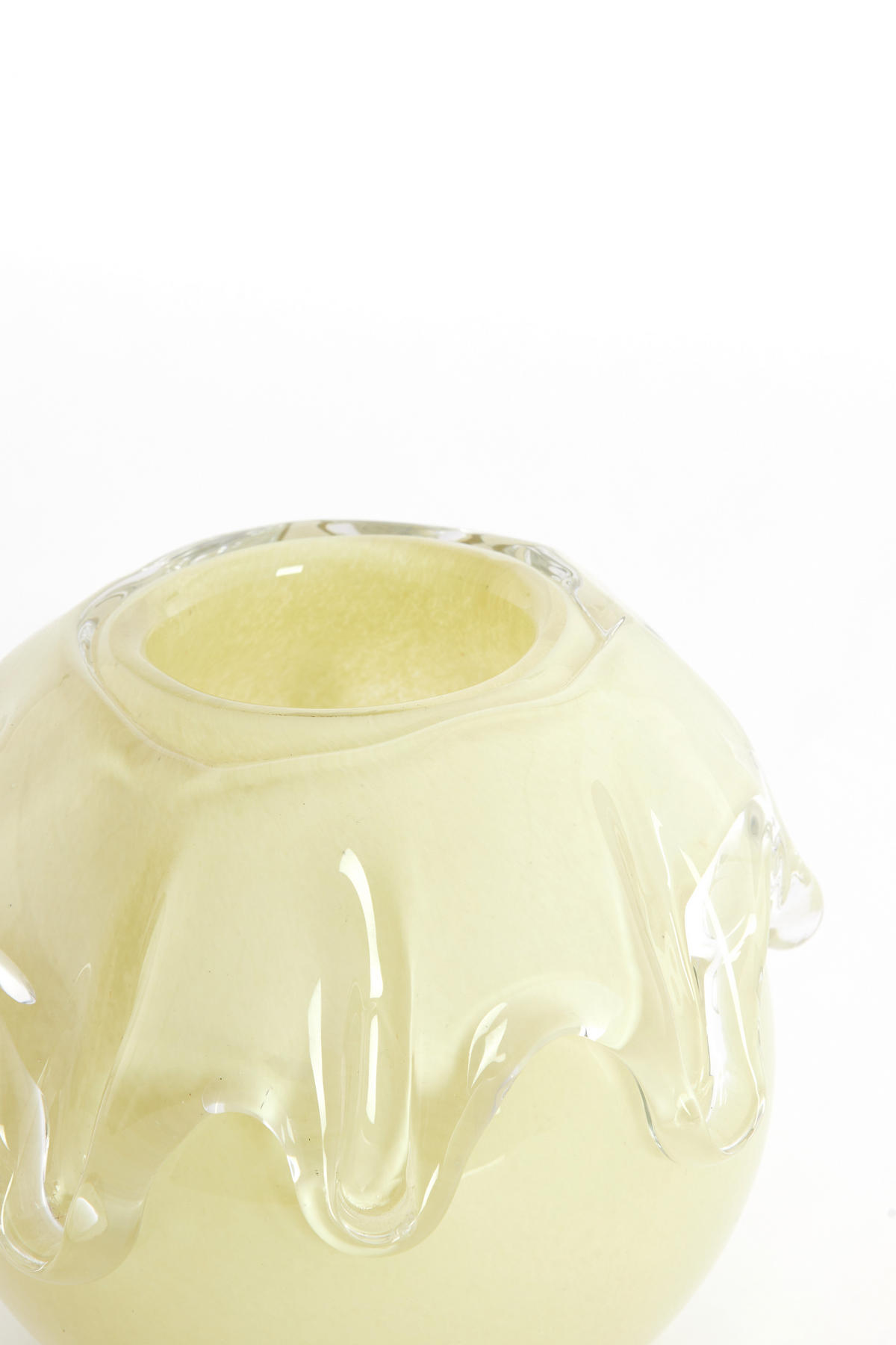 VAZE Lysira Gelb 17/17/14.5 cm - Gelb, Glas (14.5cm) - Light & Living