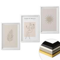 WANDBILDER 3er-Set - 40x60 cm Weißer Rahmen - Eine Sammlung minimalistischer Formen - Weiß, Kunststoff (40/60cm) - ArtPrintCave