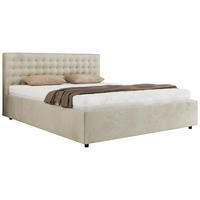 POLSTERBETT PAVO CLASSIC 180/200 - Beige Velvet - Pocket-Matratze - Beige, Textil (180/200cm) - MKS