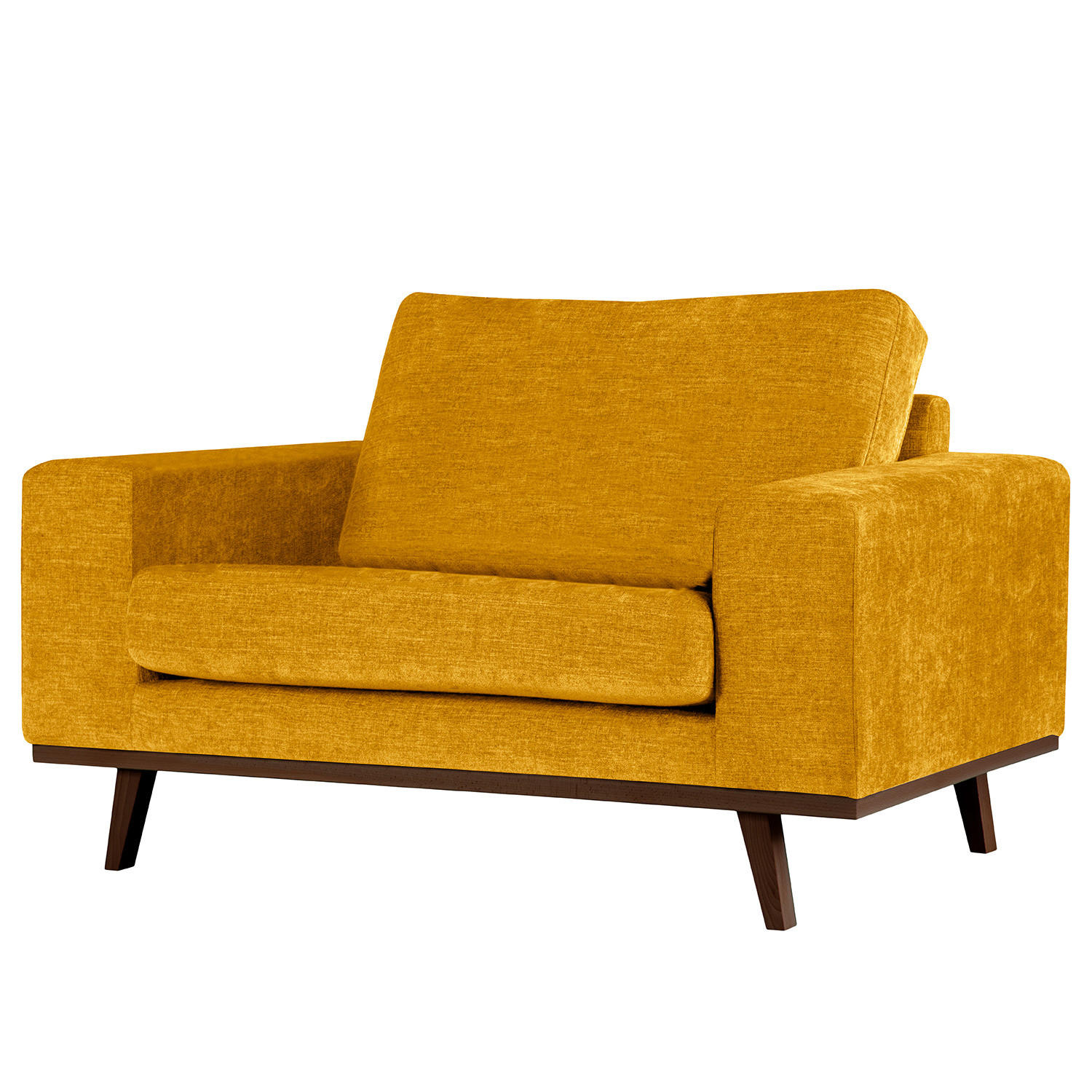 SESSEL - Gelb/Buchefarben, Textil (122/81/88cm) - home24