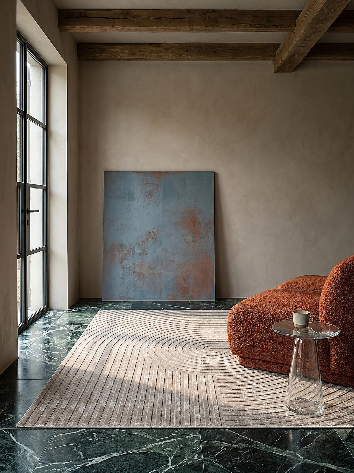 KURZFLORTEPPICH Geometrisch ERESMA Polyester Beige 140 x 200 cm - Beige, Textil (140/200cm) - KADIMA DESIGN