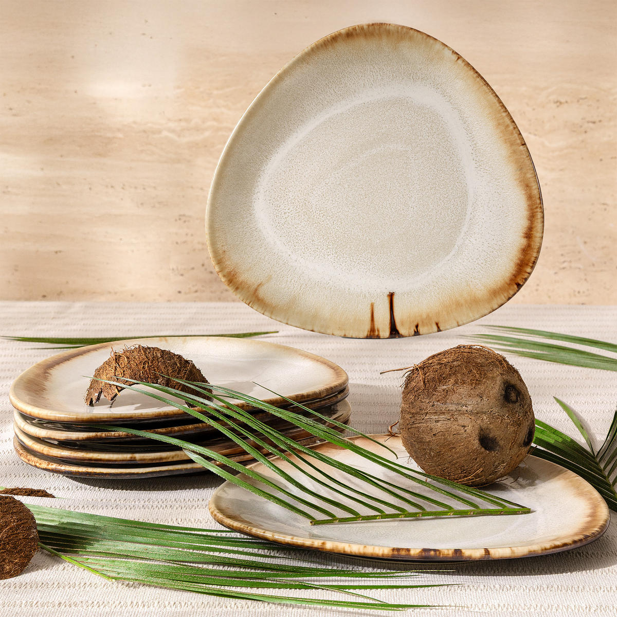 DESSERTTELLER PRIMA 6-tlg, Hellbeige - Beige, Keramik (24/26/2cm) - KONSIMO®