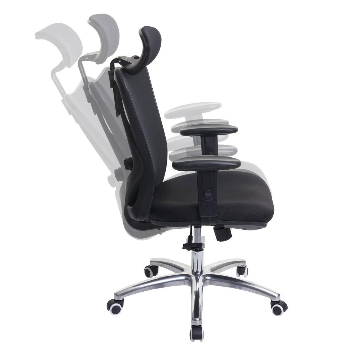 BÜROSTUHL Schwarz - Schwarz, Textil (66/129/69cm) - SIHOO