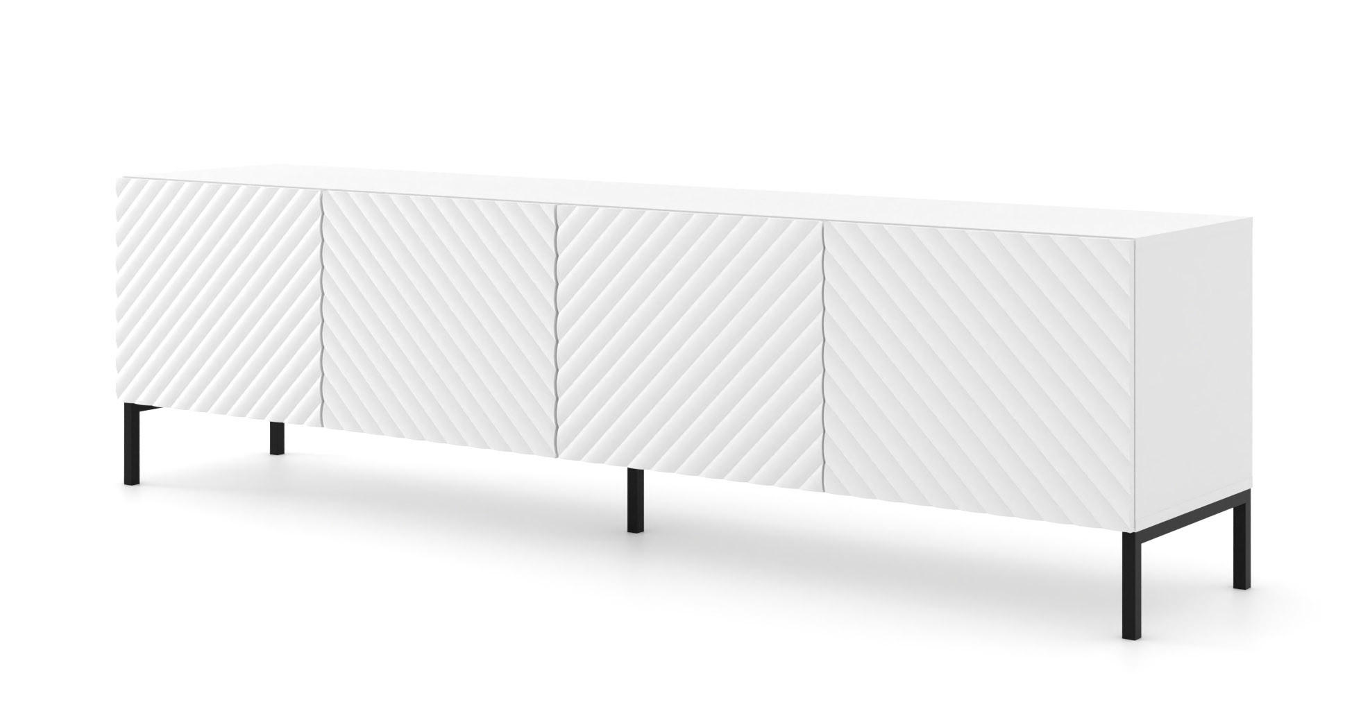 Raumhirsch Furniture TV Weiß, Schwarz 200x56x42 cm