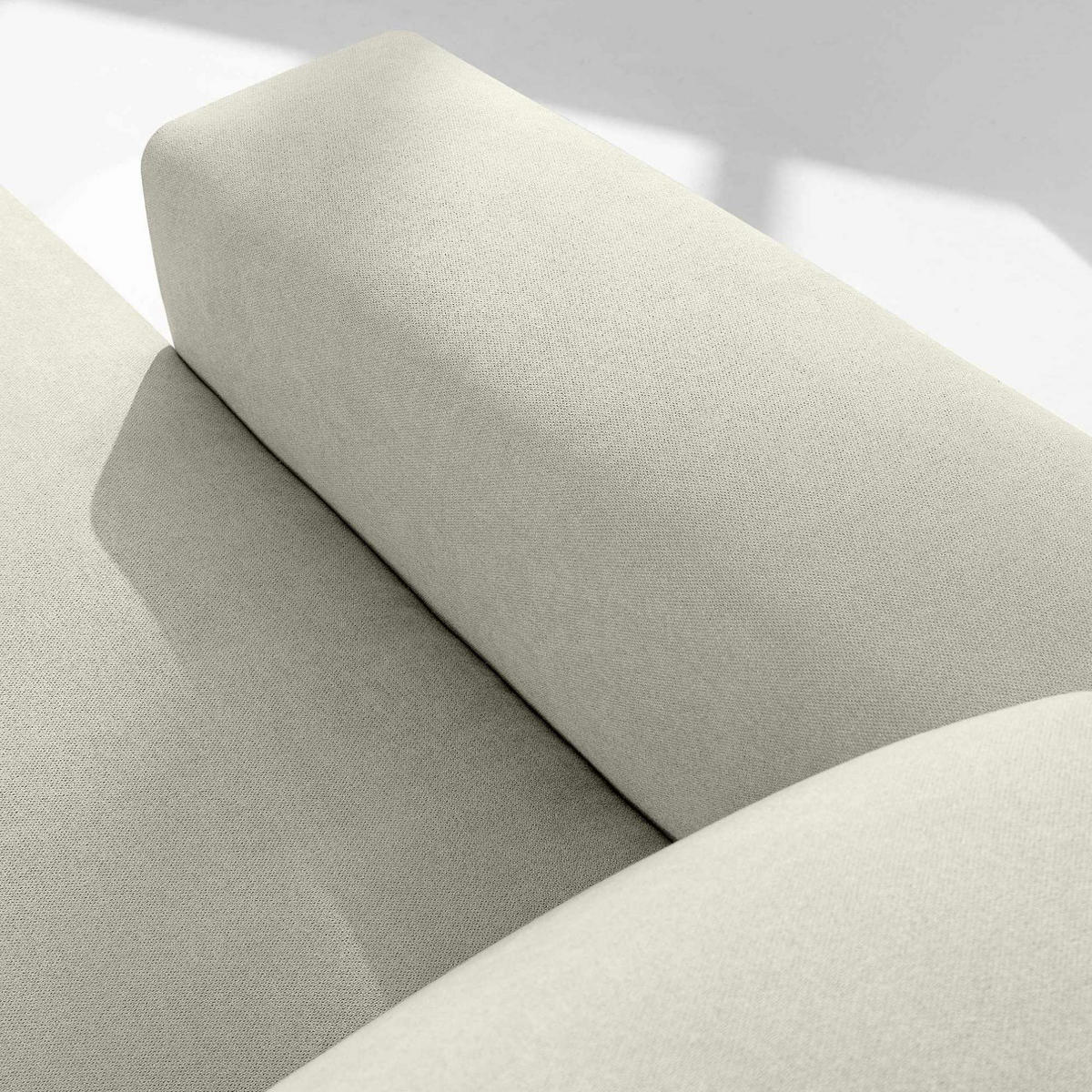ECKSOFA RECHTS MUDI in moderner Optik mit hochwertigem Kaltschaum, Cord-Stoff, Creme - Creme/Schwarz, Textil (280/160cm) - KONSIMO®