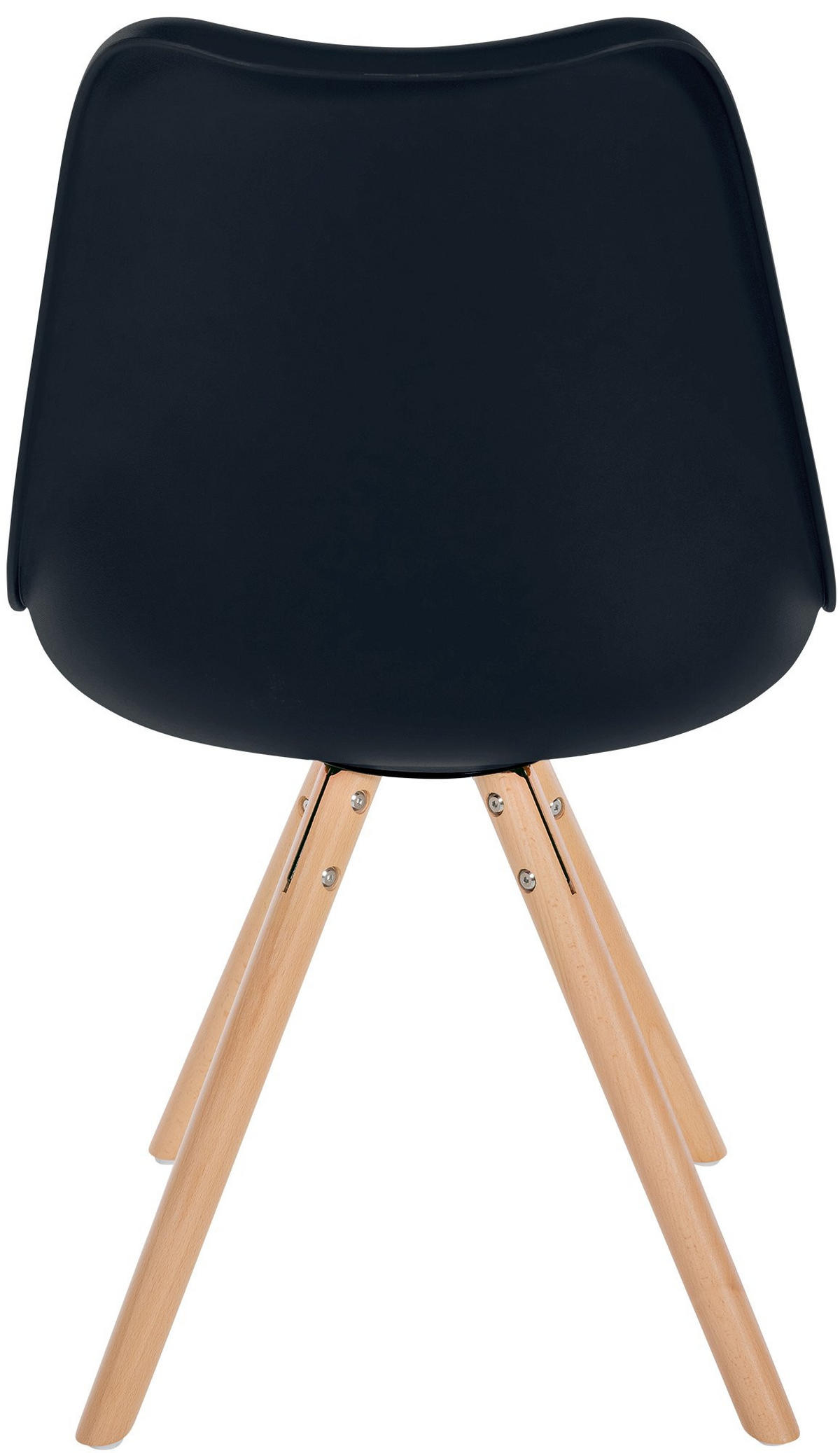 STUHL Kunststoff schwarz - Eukalyptusholzfarben/Schwarz, Holz/Kunststoff (48/81/54cm) - CLP