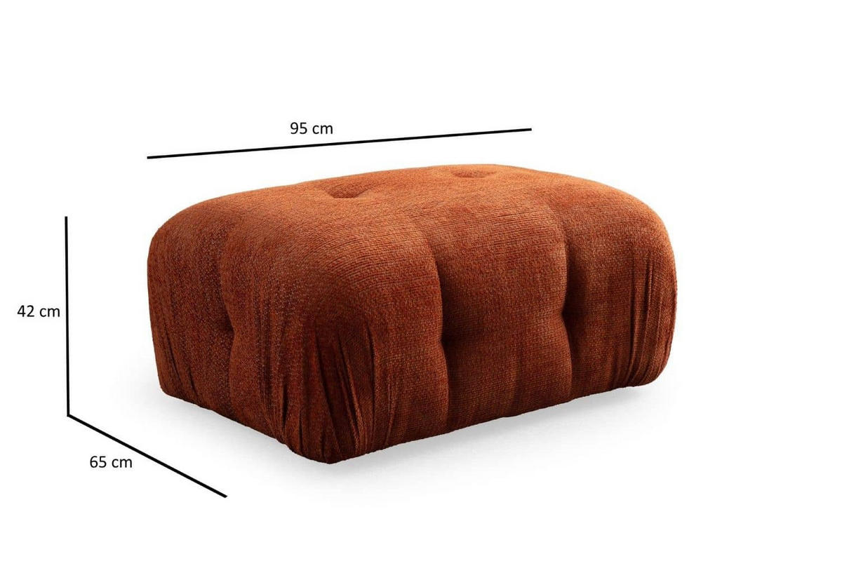 ECKSOFA inklusive Hocker - Schwarz/Orange, Holz/Kunststoff (290/160cm) - myHomelando