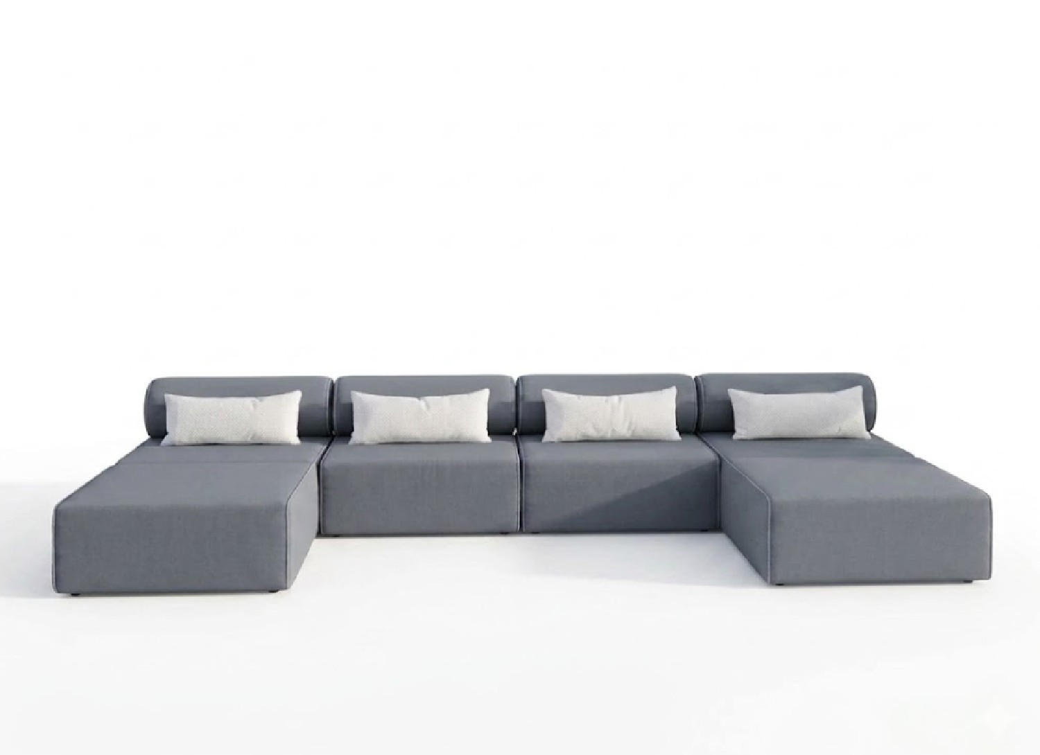 GARTENSOFA BALI XL - Wetterfeste Balkonmöbel & Lounge Sofa Außen - Moderne Outdoor Couch für Garten - Balkon & Terrasse - Grau - Grau, Kunststoff (448/78/100cm) - Trada