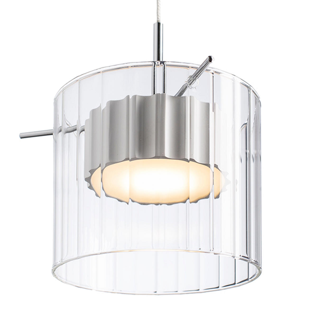 PENDELLEUCHTE ESTRA I Weiß 5 W - Weiß, Metall (30/30/120cm) - Rendl