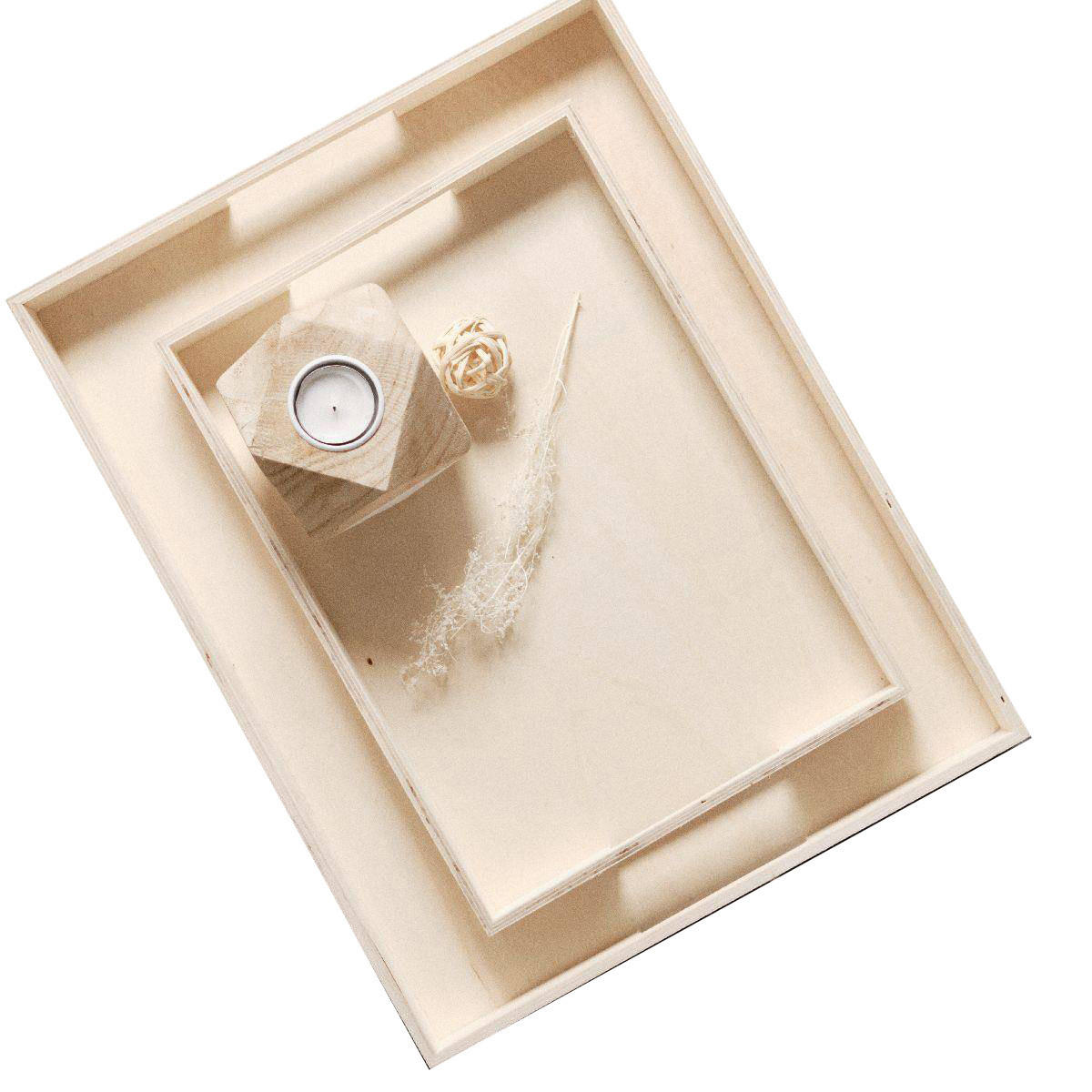 SERVIERTABLETTS aus Holz Simplicity Beige 46/35/4 cm - Beige, Holz (35/4/46cm) - Today
