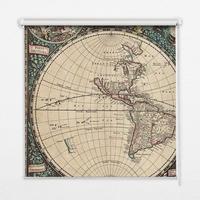 VNÚTORNÁ roleta - okenná roleta - roleta - 130x140 cm - Mapa sveta - hnedá, plast (130/140/0.5cm) - TULUP