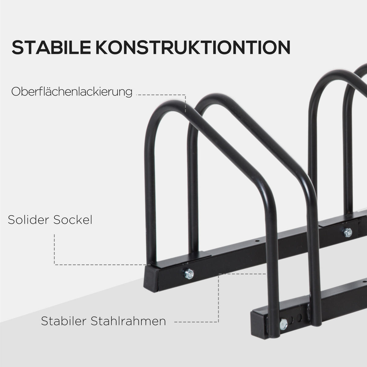 FAHRRADSTÄNDER, Stahl, Schwarz, 110x33x27cm - Schwarz, Metall (33/27/110cm) - HOMCOM