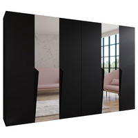 DREHTÜRENSCHRANK 202/300/52 6-türig - Schwarz, Holz/Metall (300/202/52cm) - Abiks Möbel