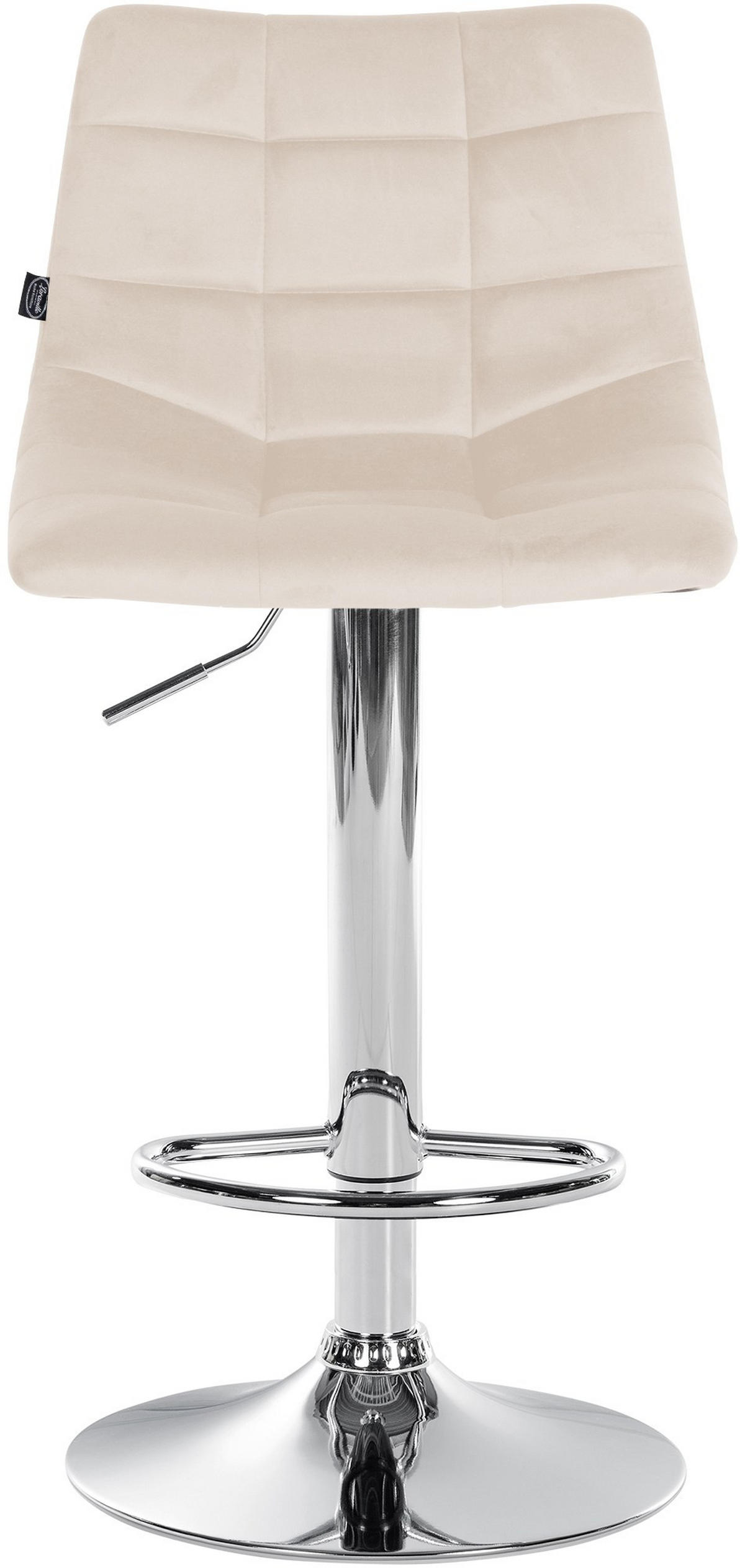 BARHOCKER 2er-Set DUBAI Creme Samt Chrom - Creme, Textil/Metall (43/87/46.5cm) - DELUKE