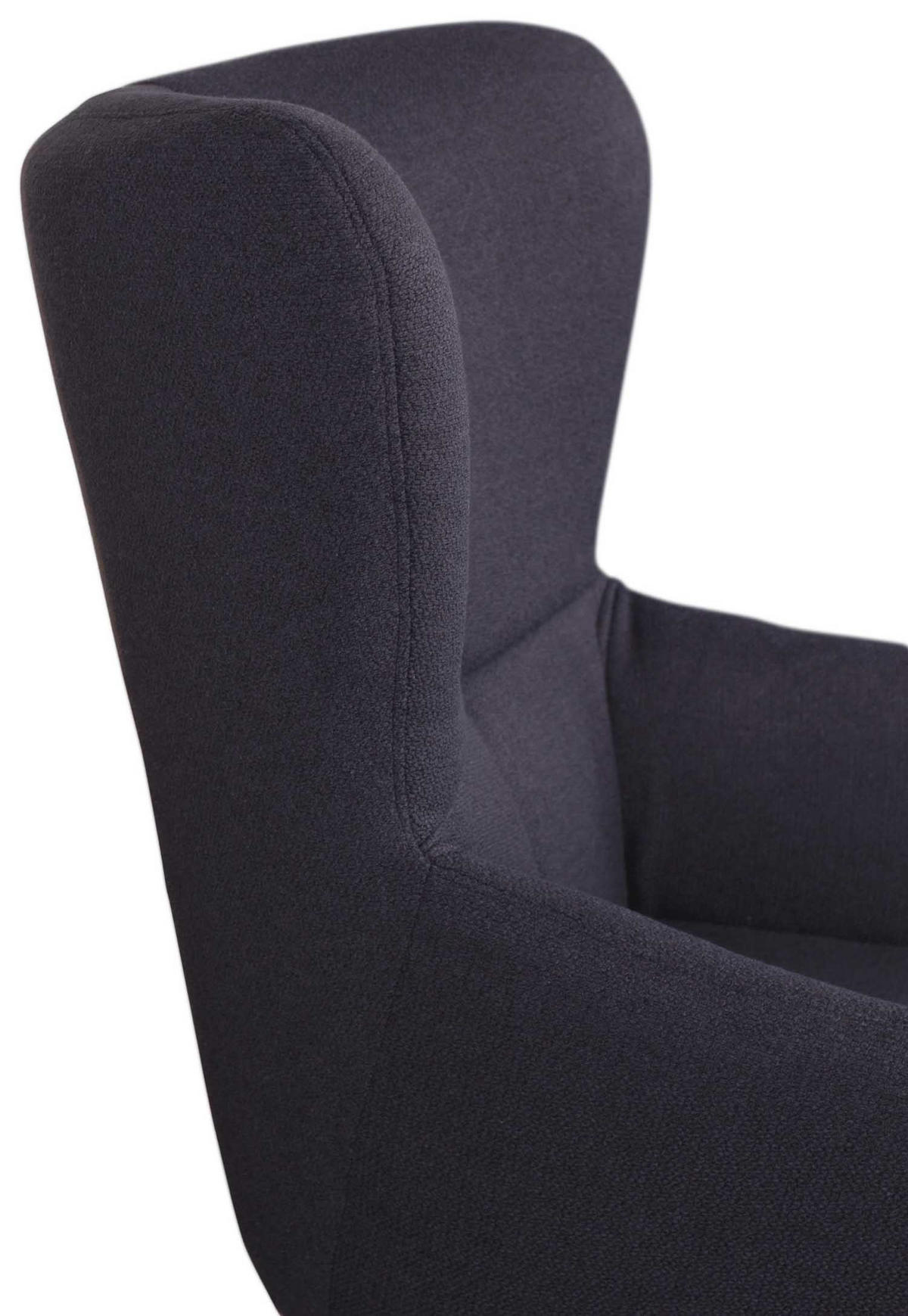 OHRENSESSEL Sava inkl. Fußhocker - Blau/Schwarz, Textil/Metall (74/104/86cm) - Mr. Deko