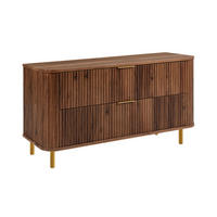 BADEZIMMERSCHRANK : Farbe Eiche-Nussbaum, Griff gold, Füße gold, 120 x 41,5 x 66,7 cm - Goldfarben/Braun, Holzwerkstoff (120/66.7/41.5cm) - 3XE LIVING