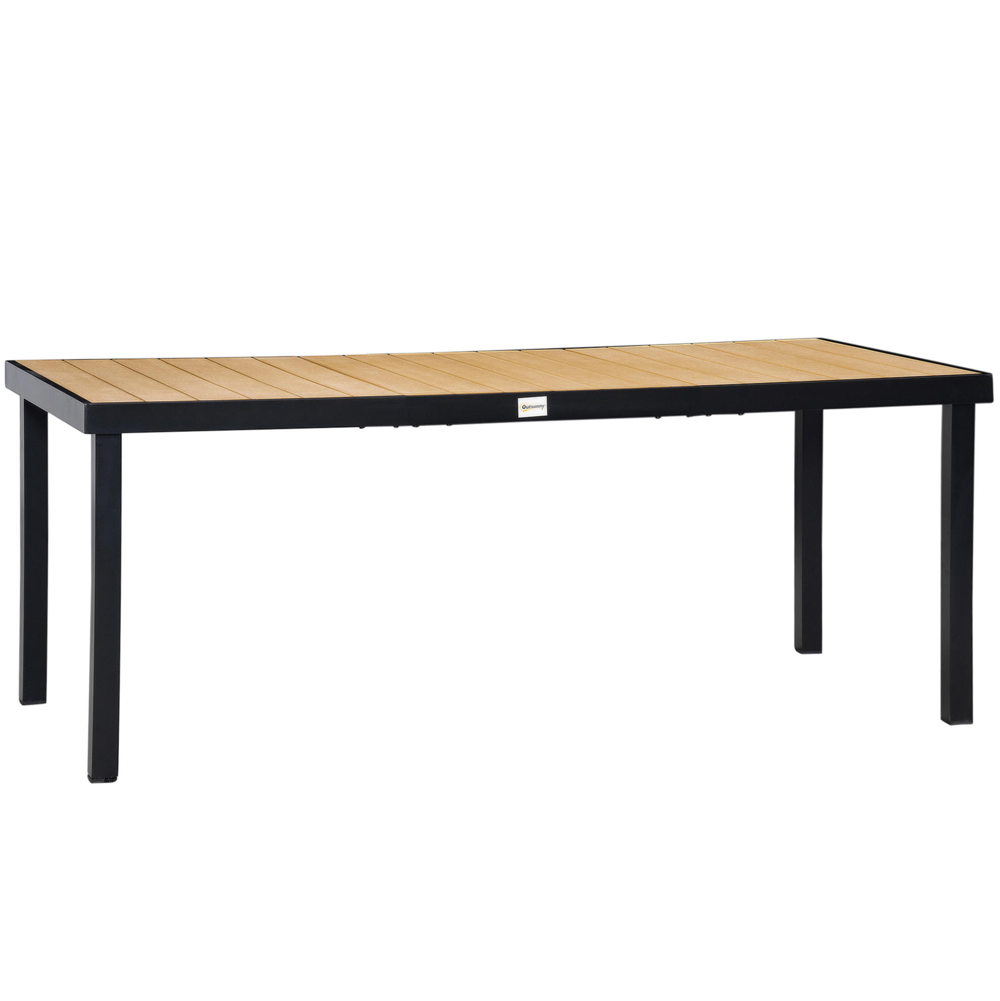 GARTENTISCH 190/90/74 cm natur aus Aluminium mit Holzwerkstoffoptik - Naturfarben, Metall (190/90/74cm) - OKWISH