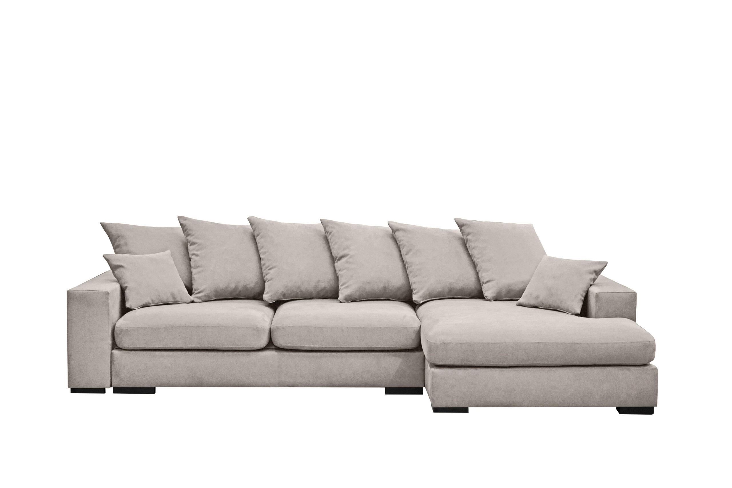 ECKSOFA Mit Schlaffunktion Und Bettkasten Couch L-form Gabon Stoff Riviera Rechts Hellgrau - Hellgrau, Holz (285/155cm) - Kaiser Möbel