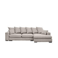 ECKSOFA Mit Schlaffunktion Und Bettkasten Couch L-form Gabon Stoff Riviera Rechts Hellgrau - Hellgrau, Holz (285/155cm) - Kaiser Möbel