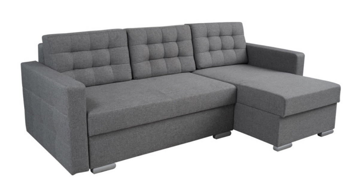ECKSOFA Grau ASTI Ausziehbar - Grau, Naturmaterialen/Textil (225/144cm) - Sepro Meble