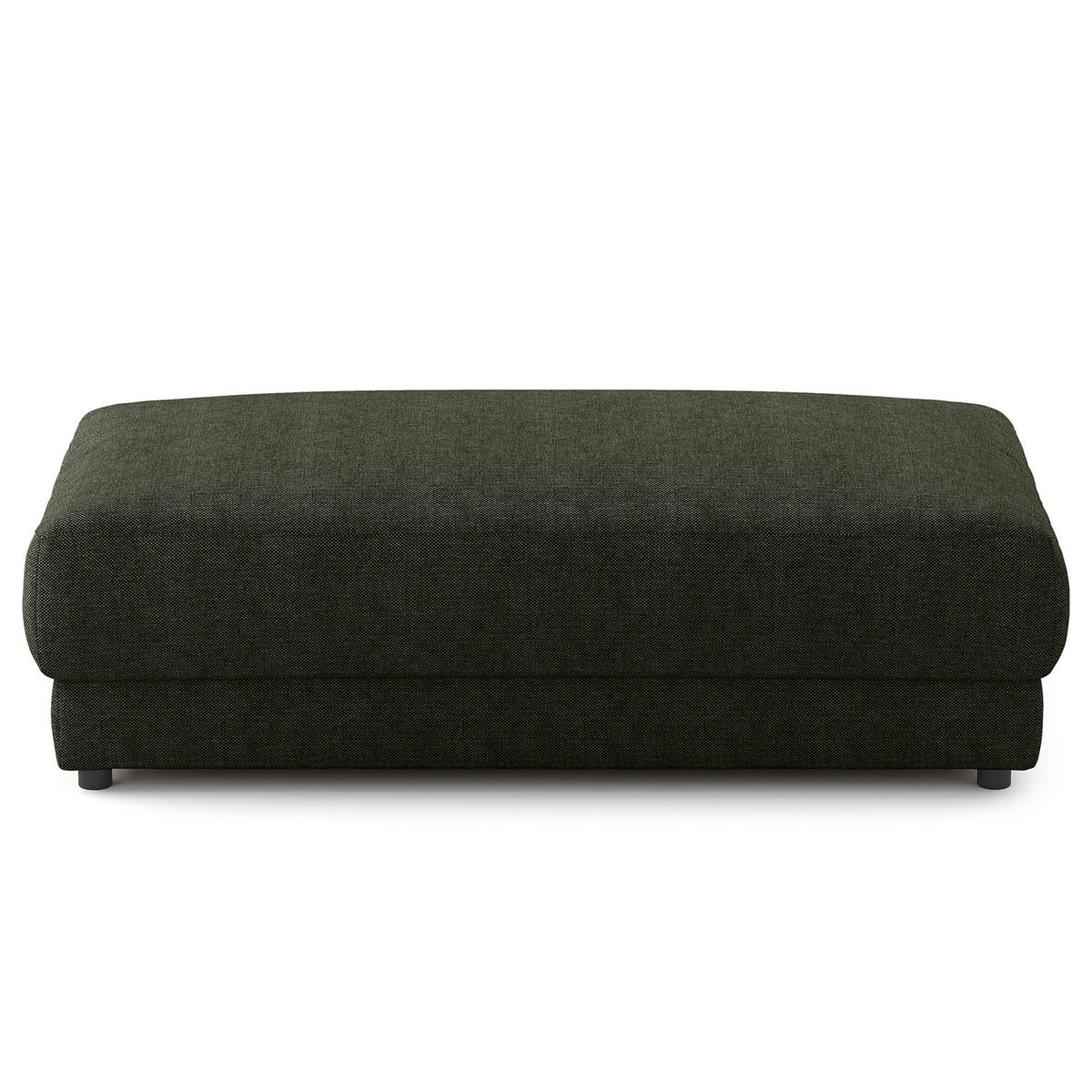 POLSTERHOCKER - rechteckig - Schwarz/Grau, Kunststoff/Textil (134/45/65cm) - home24