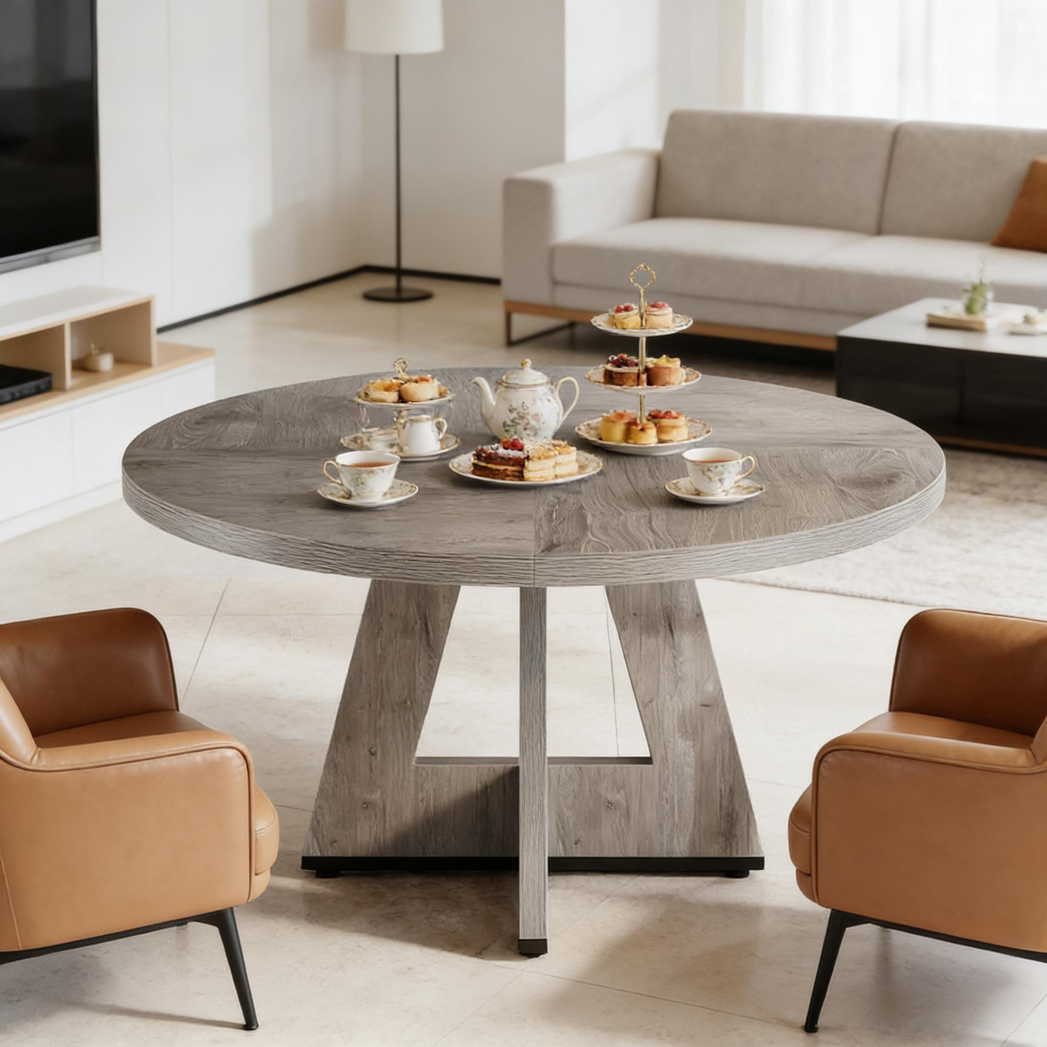 ESSTISCH Grau 120/120/75 cm - Grau, Holz (120/120/75cm) - PANGIVO