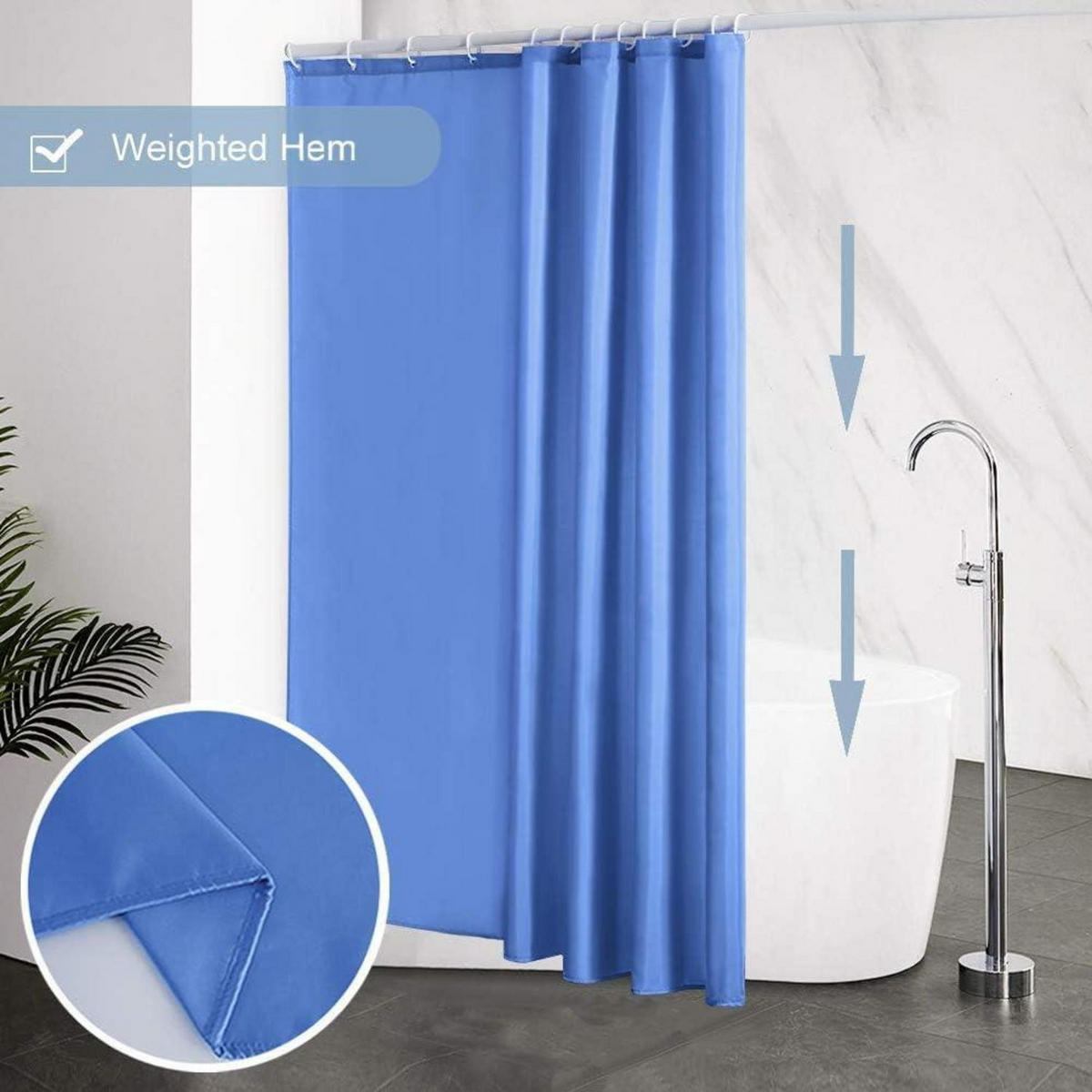 DUSCHVORHANG Stoff Blau 180 x 180 cm - Blau, Textil (180/180cm)