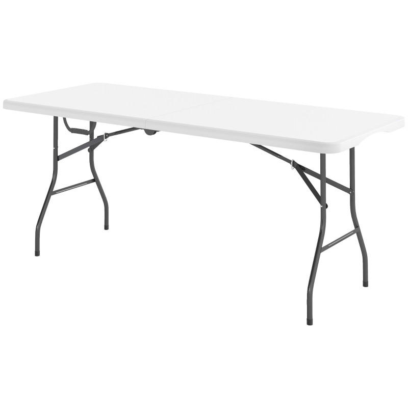 GARTENTISCH Weiß, klappbar, Metall, Kunststoff, faltbar - Multicolor, Holz (101/81/8cm) - SHOPENTRA