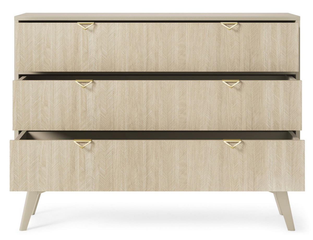 KOMMODE - Abeto Beige S106 - Eichefarben/Beige, Holz (106/80/38cm) - Möblo