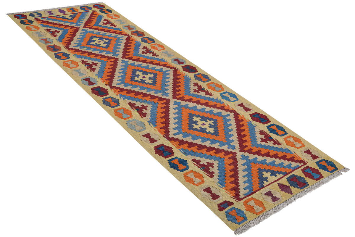 HANDWEBTEPPICH Kelim Gashgai Rot 243/85 cm - Rot, Textil (85/243cm) - Looma