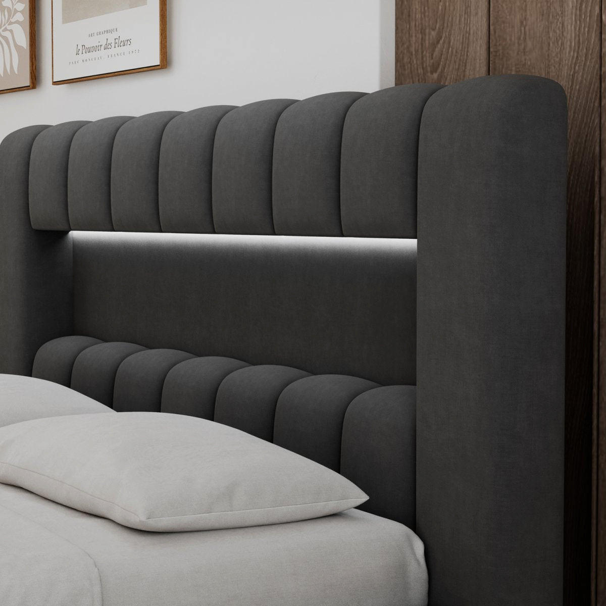 BOXBETT 180/200 Auria Dunkelgrau - Grau, Holz (180/200cm) - Petits-meubles