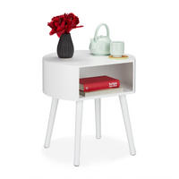 BEISTELLTISCH - Weiß, Holz/Holzwerkstoff (40/46/47.5cm) - Relaxdays