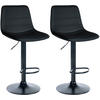 BARHOCKER 2er Set Lederlook schwarz - Schwarz, Textil/Metall (45/89/46cm) - CLP