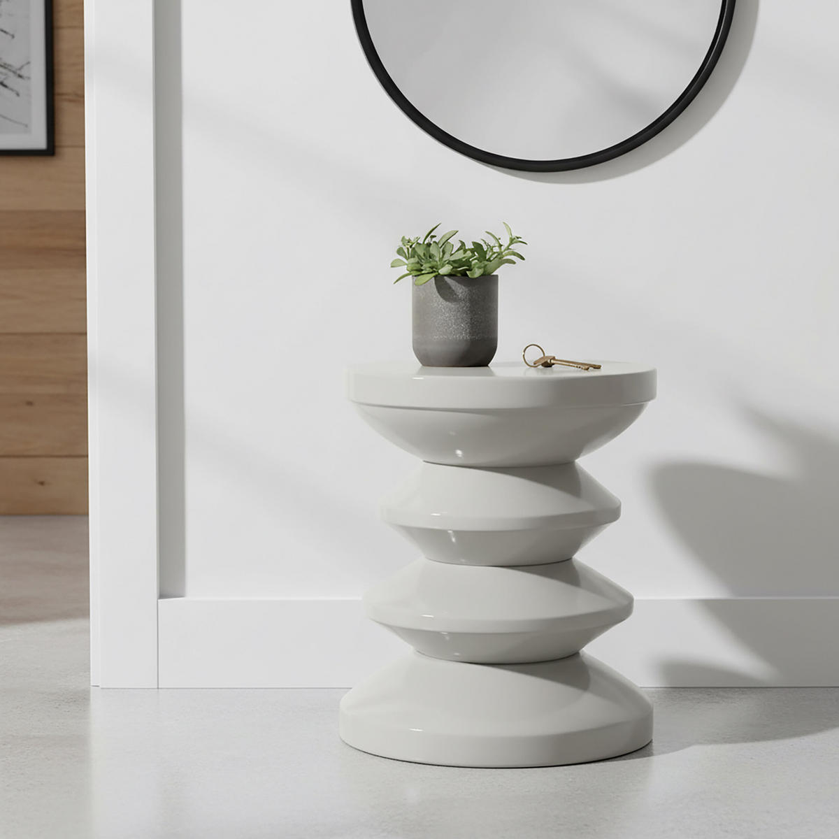 STRANSKA miza - siva, kovina (35/35/46cm) - Relaxdays