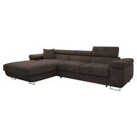 ECKSOFA Torezio Mini, Seite: Links - Dunkelbraun, Holz/Textil (280/170cm) - MIRJAN24