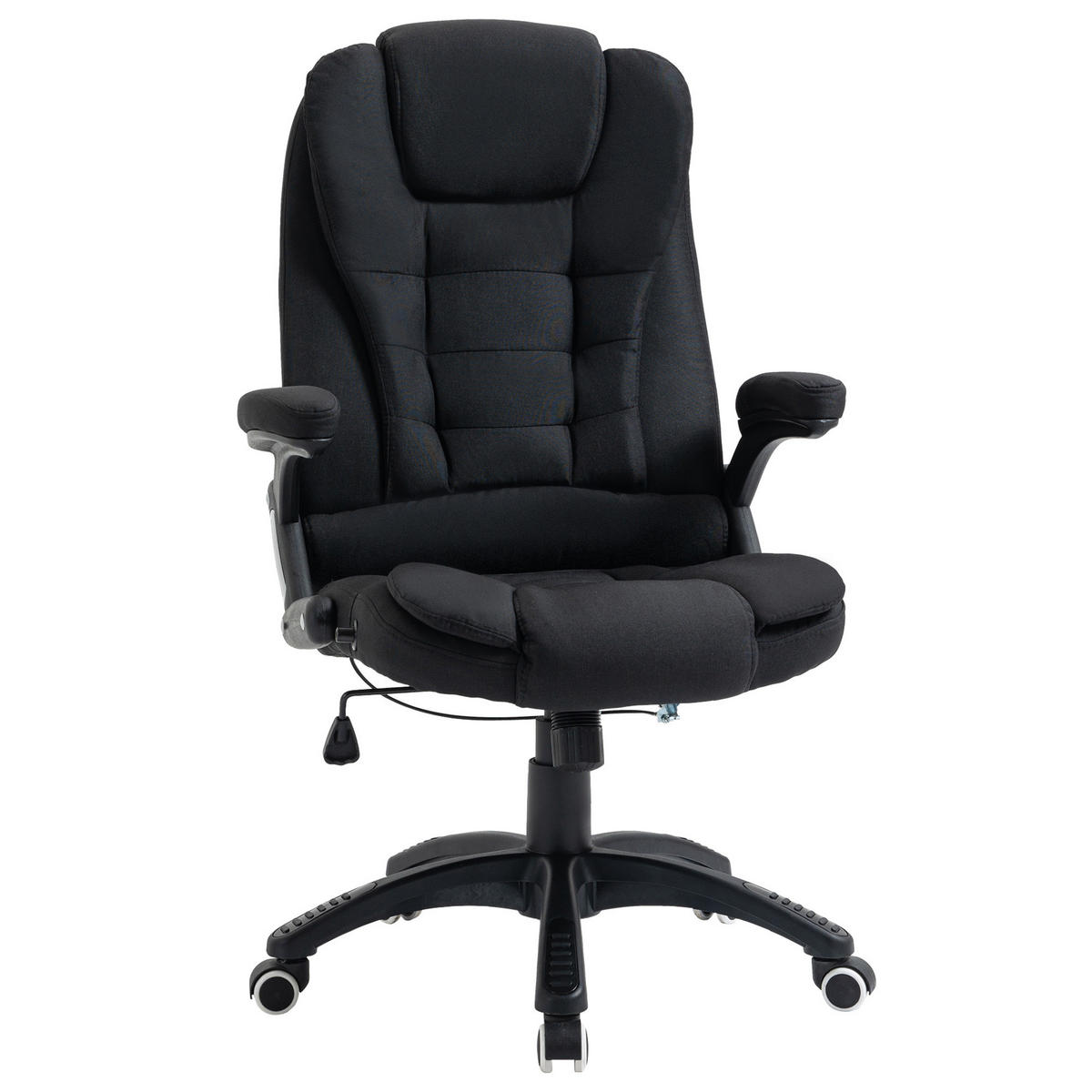 BÜROSTUHL Drehstuhl ergonomisch Schaumstoff Kunststoff leinenartiges Polyester - Schwarz, Kunststoff (72/120/65cm) - Vinsetto