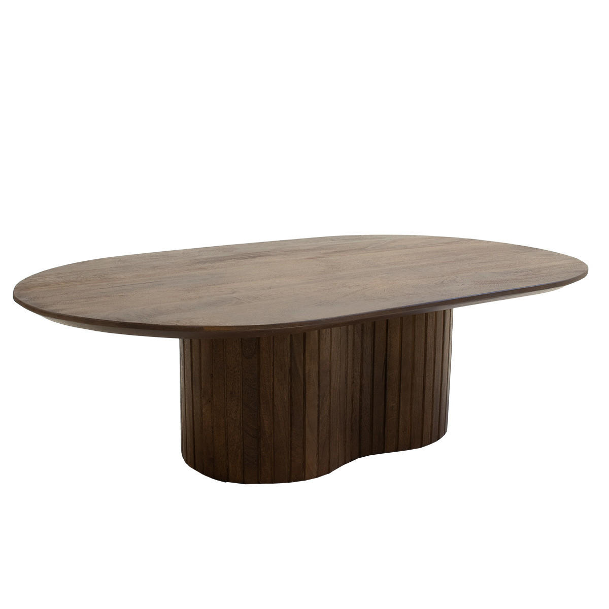 COUCHTISCH Oval 120cm aus Mangoholz, Dunkelbraun - Dunkelbraun, Holz (120/70/35cm) - Giga Meubel