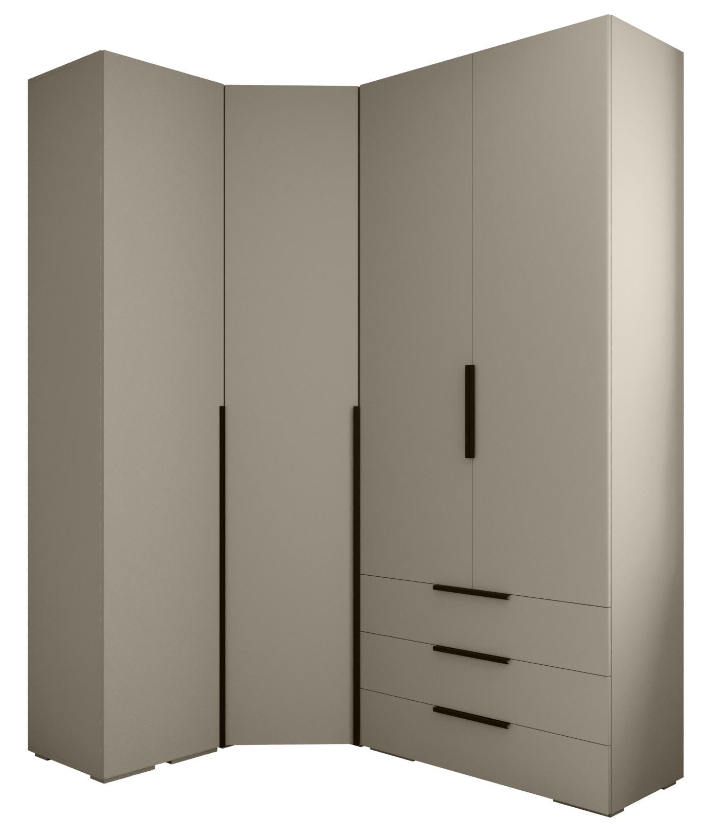 Abiks Möbel Garderoben-Set Kaschmir, Schwarz 181.7x236.7x47 cm