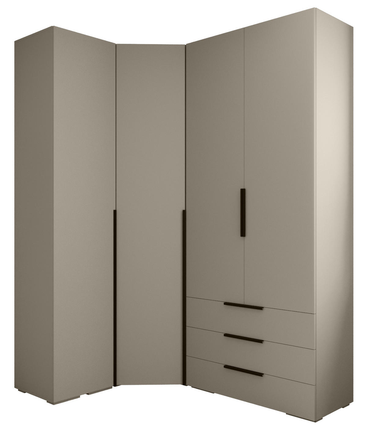 GARDEROBEN-SET 236,7/181,7/47 - Kaschmir/Schwarz, Holz/Kunststoff (181.7/236.7/47cm) - Abiks Möbel