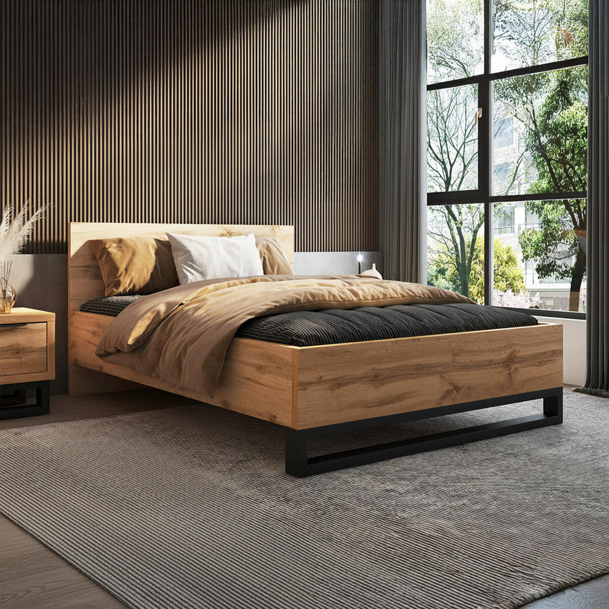 BETT 140/200 Eden Holz - Braun, Holzwerkstoff (140/200cm) - Petits-meubles