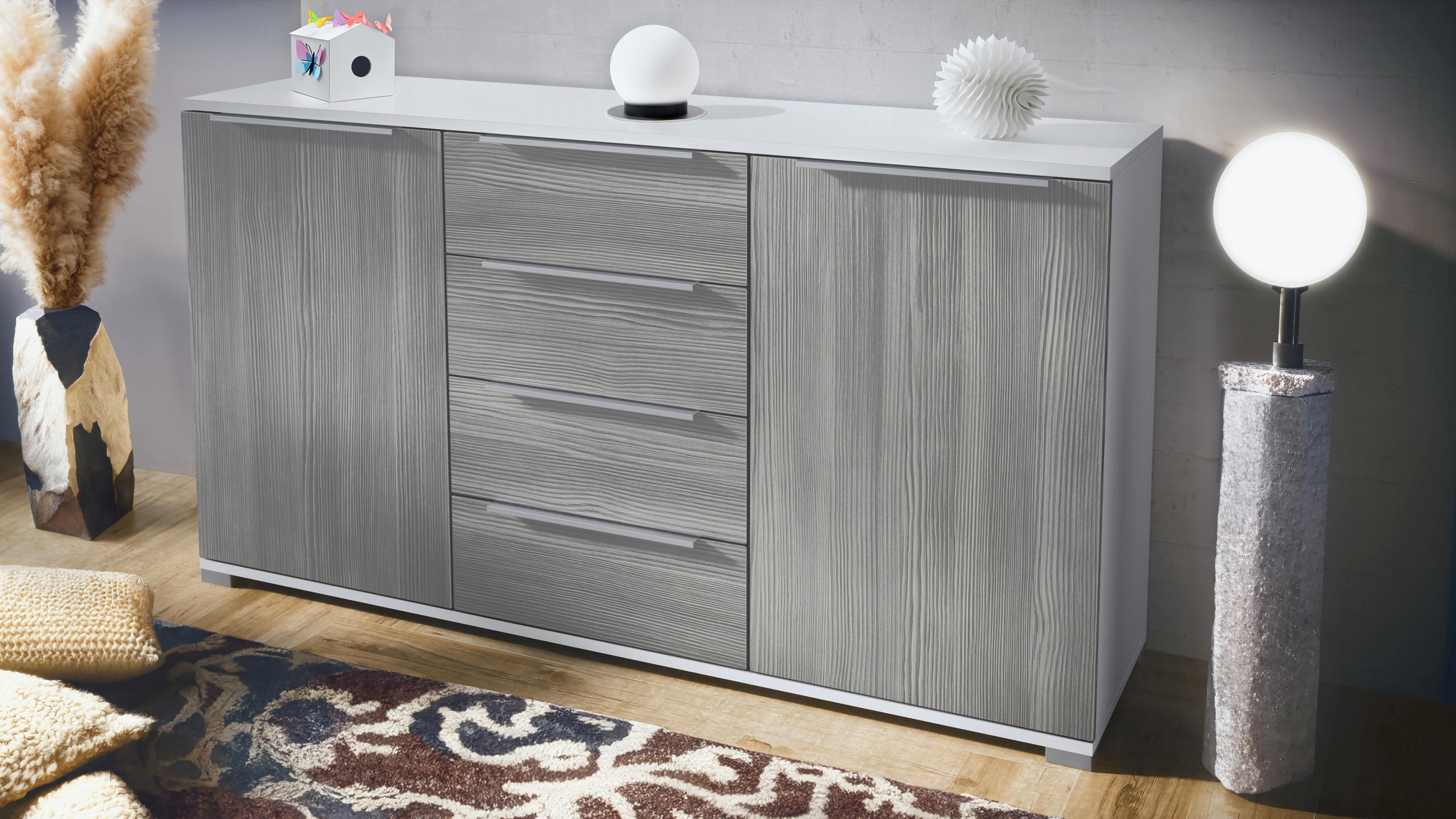 SIDEBOARD Linio Avola-Anthrazit - Anthrazit, Holzwerkstoff (138.5/75.5/35cm) - Vladon