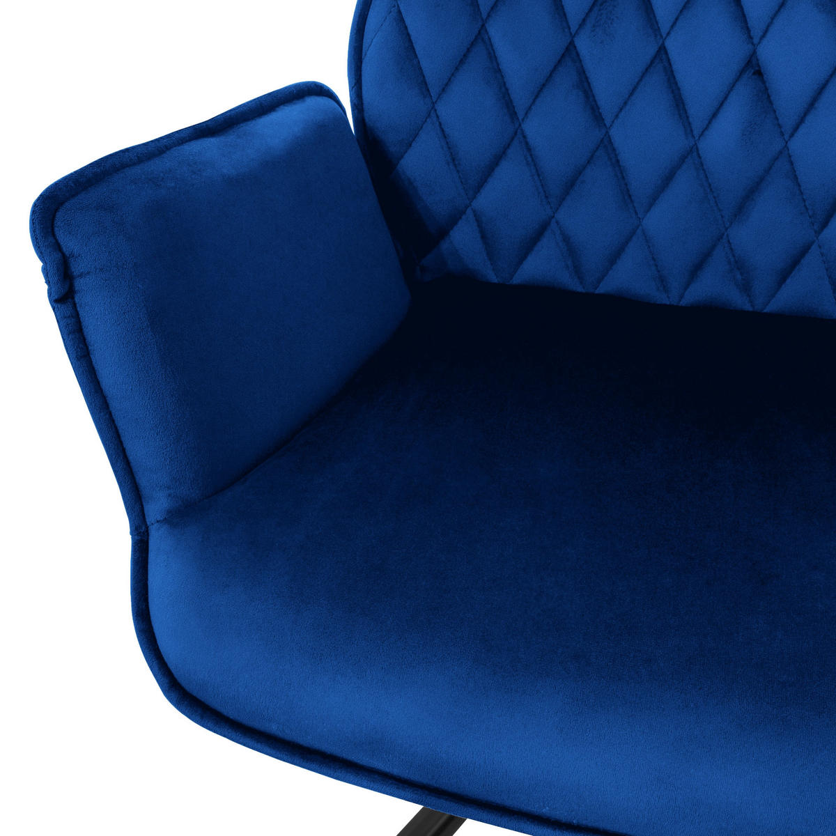 DREHSTUHL Samt Dunkelblau - Dunkelblau, Metall (63/90/57cm) - ML-DESIGN