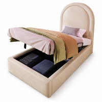 POLSTERBETT 90/190 mit Bettkasten für Jungen & Mädchen in Beige - Beige, Holzwerkstoff/Textil (90/190cm) - EVRYAE