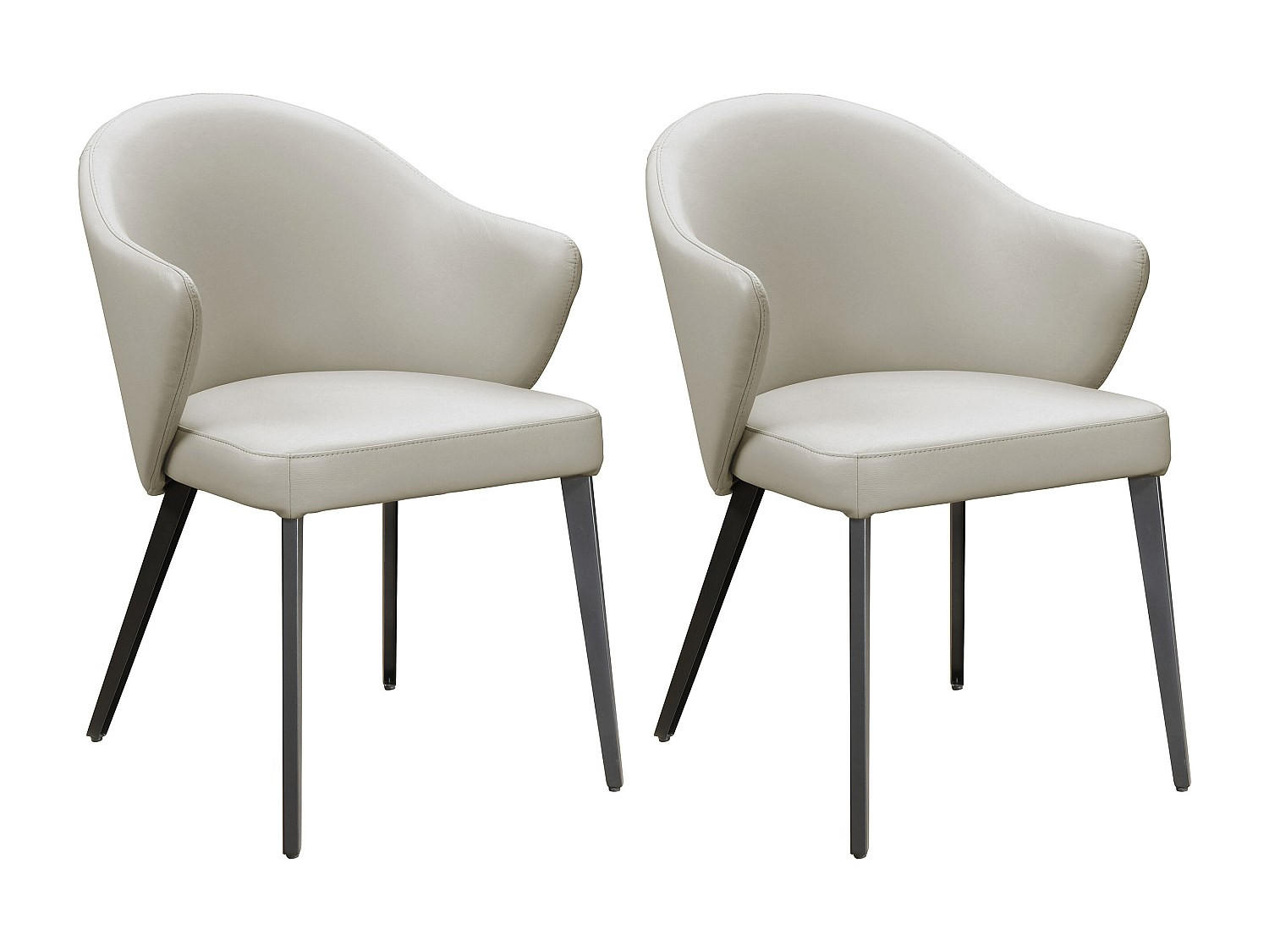 STUHL - 58cm x 62.5cm - Rundumbezug 100% Leder - beige - MIBELLY - Beige, Leder (58/84/62.5cm) - Vente-Unique