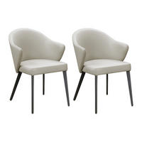 STUHL - 58cm x 62.5cm - Rundumbezug 100% Leder - beige - MIBELLY - Beige, Leder (58/84/62.5cm) - Vente-Unique