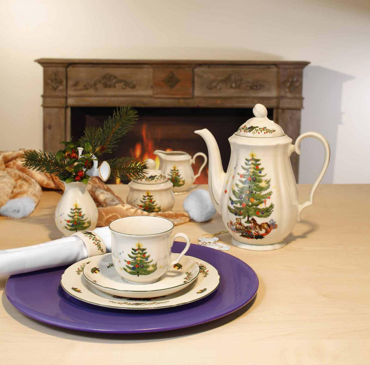 KAFFEESERVICE Marieluise Weihnachten bunt 18er Set - Multicolor, Keramik (1/1/1cm) - Seltmann Weiden