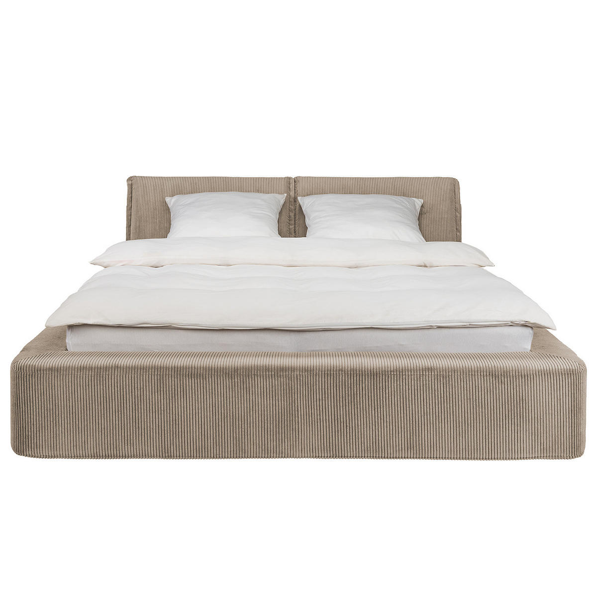 POLSTERBETT - Taupe, Eichenholz/Holz (180/200cm) - home24