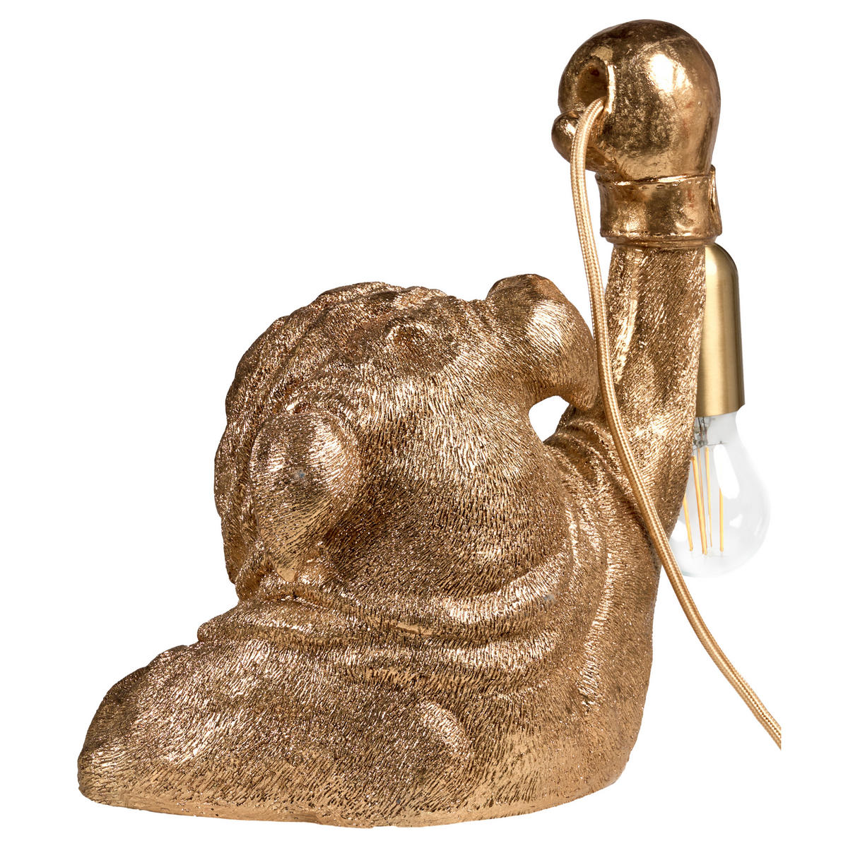 TISCHLAMPE Hund Gold Mike - Messingfarben/Goldfarben, Kunststoff (22/27/31cm) - Beliani