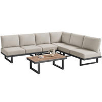 LOUNGESET Grau Eck Mit Relaxbett & Couchtisch - Grau, Textil - FLIEKS