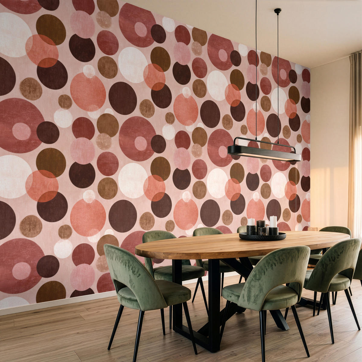 TAPETE - Kreise - Modern - Farbenfroh - 450x300 cm - Multicolor, Papier (450/300cm) - OnlyWow